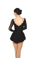 Solitaire Ready to Ship Scalloped Unbeaded Skating Dress - Black