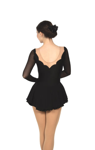 Solitaire Ready to Ship Scalloped Unbeaded Skating Dress - Black