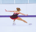 Solitaire Mesh Overlay Beaded Skating Dress - Ember