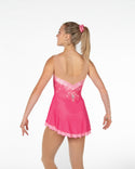 Solitaire Ready to Ship Mesh Overlay Beaded Skating Dress - Peony