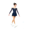 Solitaire Icicle Hem Beaded Skating Dress - Navy