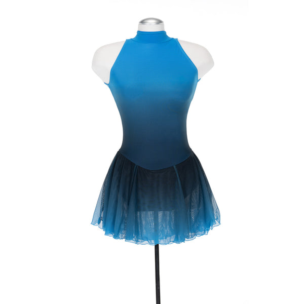 blue ombre figure skating dress Blue figure skating dress with ombre mesh sleeves