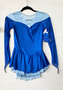 Solitaire Ready to Ship Shaded Sweetheart Unbeaded Skating Dress - Royal Blue