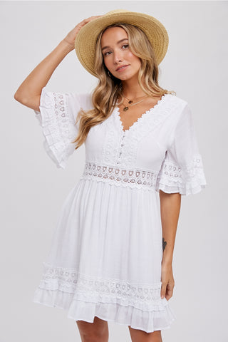 Bluivy Ready to Ship White Lace Dress