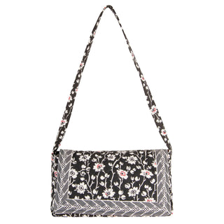 Ready to Ship Newport Sling Purse - Black Floral
