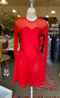 Solitaire Ready to Ship Sweetheart Unbeaded Dance Skating Dress - Red