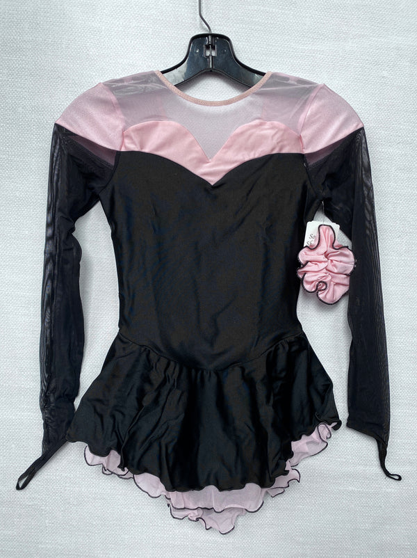 Solitaire Ready to Ship Shaded Sweetheart Unbeaded Skating Dress - Rose Noir