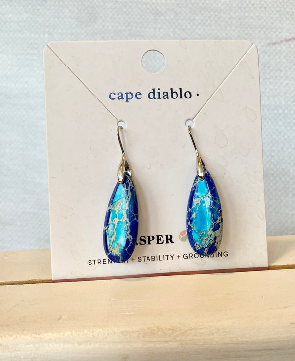 Ready to Ship Jasper Earrings - Ocean