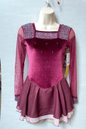 Jerry's Ready to Ship Quadrangle #43 Beaded Skating Dress - Bordeaux