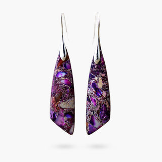 Ready to Ship Jasper Earrings - Purple