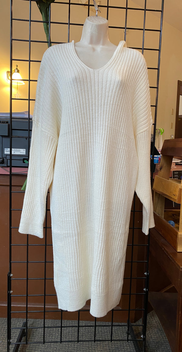 Ready to Ship Ivory Hoodie Sweater Dress - Northern Ice and Dance