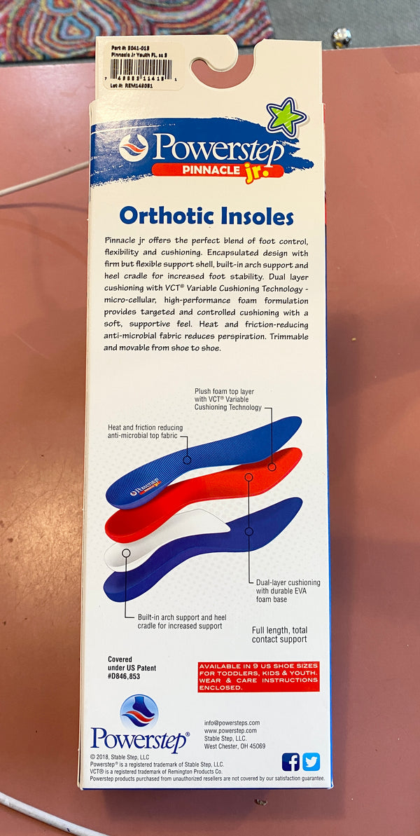 PowerStep Ready to Ship Pinnacle Jr Orthotic Insole - Northern Ice and Dance
