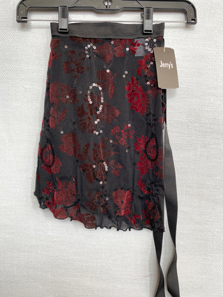 Jerry's Ready to Ship Flocked Velvet Wrap Dance Skirt - Red