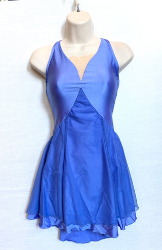 Solitaire Ready to Ship Empire Unbeaded Skating Dress - Blue