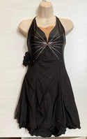 Solitaire Ready to Ship Empire Lightly Beaded Skating Dress - Black