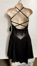 Solitaire Ready to Ship Empire Super Beaded Skating Dress - Black