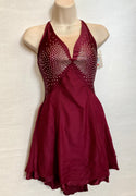 Solitaire Ready to Ship Empire Super Beaded Skating Dress - Wine