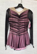 Solitaire Ready to Ship Shadow Color Beaded Skating Dress - Pink - Northern Ice and Dance