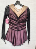Solitaire Ready to Ship Shadow Color Beaded Skating Dress - Pink - Northern Ice and Dance