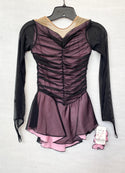 Solitaire Ready to Ship Shadow Color Unbeaded Skating Dress - Pink - Northern Ice and Dance