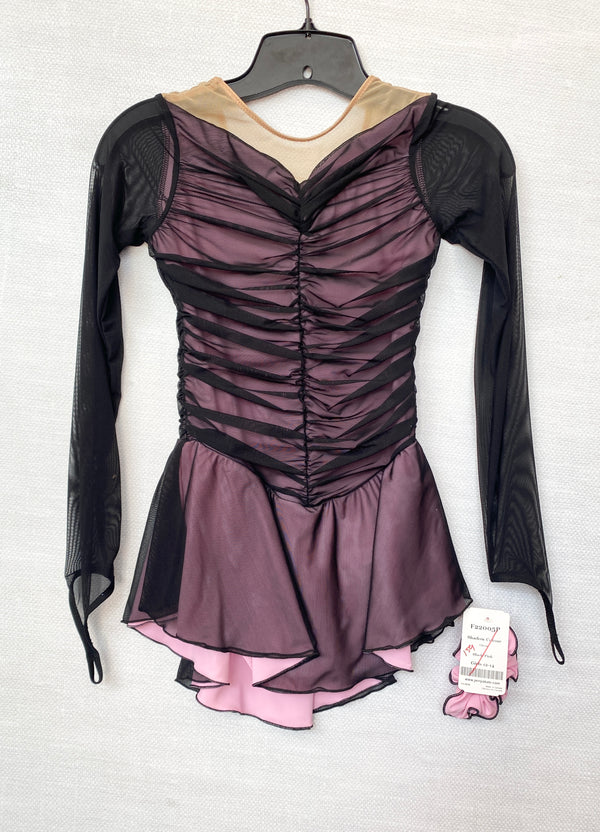 Solitaire Ready to Ship Shadow Color Unbeaded Skating Dress - Pink - Northern Ice and Dance
