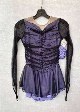 Solitaire Ready to Ship Shadow Color Unbeaded Skating Dress - Purple