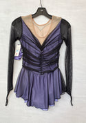 Solitaire Ready to Ship Shadow Color Unbeaded Skating Dress - Purple - Northern Ice and Dance