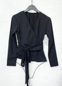 Jerry's Ready to Ship Black Wrap Top