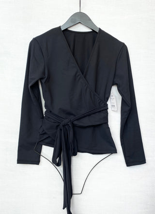 Jerry's Ready to Ship Black Wrap Top