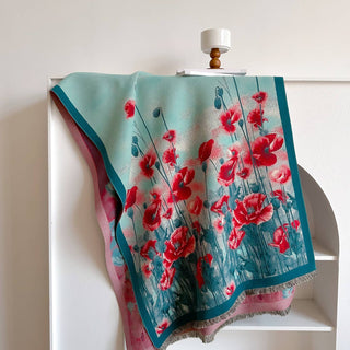 Ready to Ship Reversible Wrap - Poppies - Northern Ice and Dance