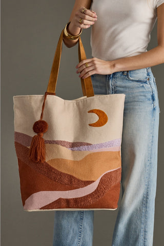 Ready to Ship Moon Scene Tote Bag - Northern Ice and Dance