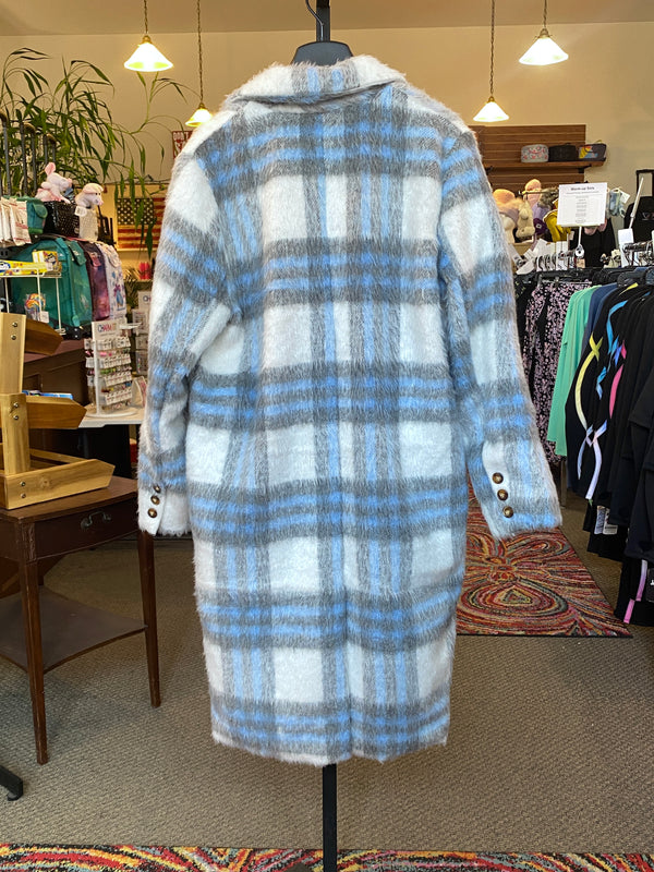 Ready to Ship Plaid Wool Blend Button Coat - Northern Ice and Dance