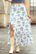 Ready to Ship Ruffle Split Skirt - Northern Ice and Dance