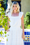 Ready to Ship Cotton Eyelet Tiered Midi Skirt