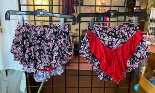 Jerry's Ready to Ship Double Back Skating Skirt - Snow Daisy (Red) - Northern Ice and Dance