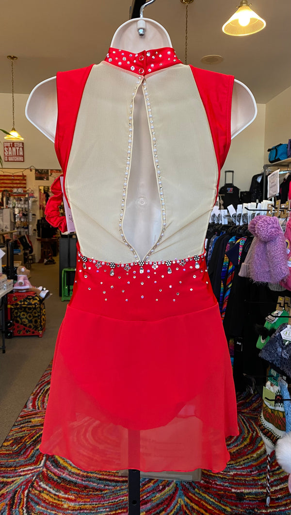 Mondor Signature #2605 Beaded Skating Dress - Red