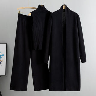 Ready to Ship 3 Piece Knit Set - Black