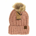 CC Beanie Ready Ship Lined Pom Hat - Indie Pink