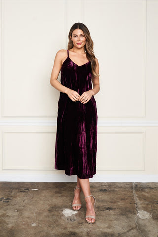 Ready to Ship Crushed Velvet Dress - Purple