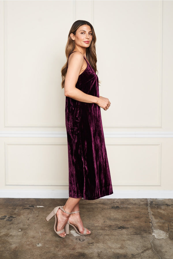 Ready to Ship Crushed Velvet Dress - Purple