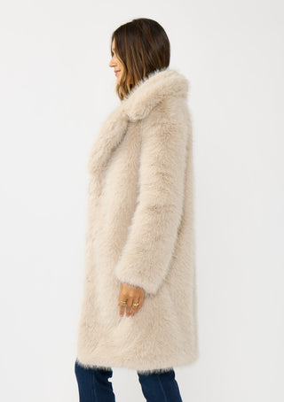 Ready to Ship Knee Length Faux Fur Coat
