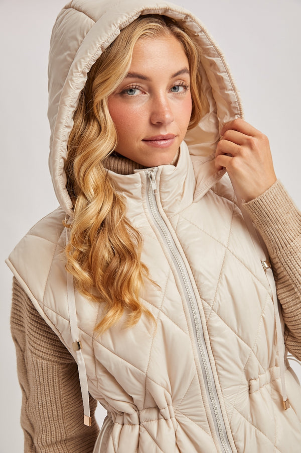 Ready to Ship Long Hooded Puffer Vest