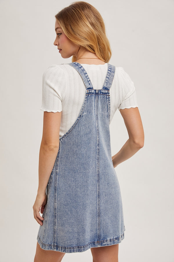 Ready to Ship Denim Overalls Dress