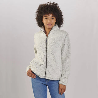Ready to Ship Sherpa Full Zip Jacket  - Frost Grey