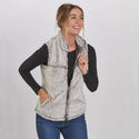 Ready to Ship Sherpa Full Zip Vest  - Frost Grey
