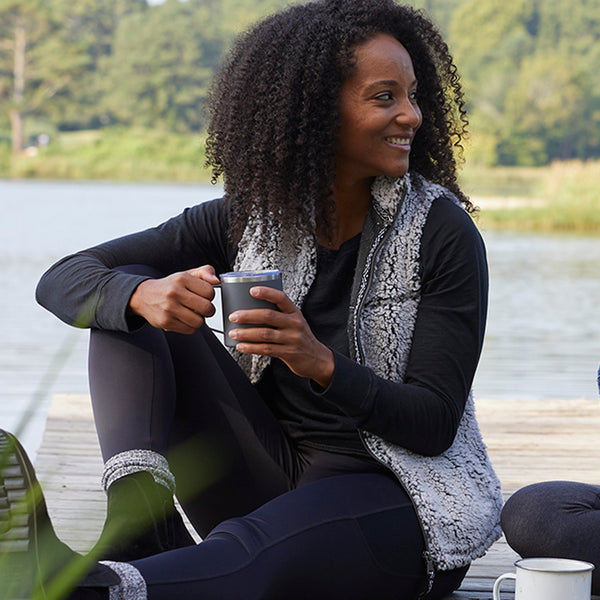 Ready to Ship Sherpa Full Zip Vest  - Frost Grey