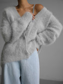 Ready to Ship Faux Mink Cardigan - Grey