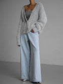 Ready to Ship Faux Mink Cardigan - Grey