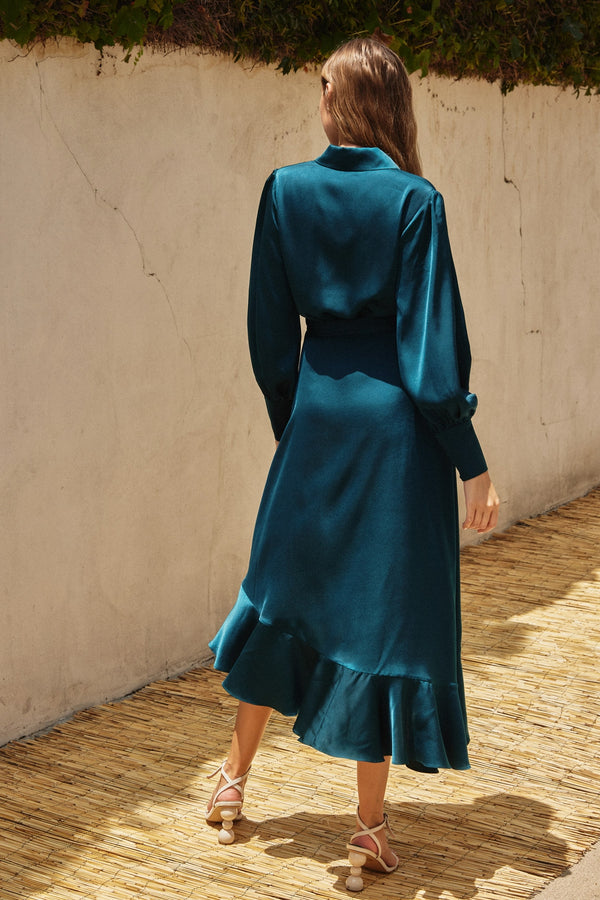Ready to Ship Deep Teal Wrap Dress Ready to Ship Deep Teal Wrap Dress