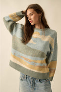 Ready to Ship Beach Landscape Jacquard Sweater